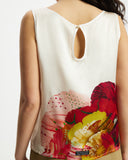 Model wears Silk Shell Top - Diya