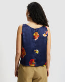 Model wears Silk Scoop Shell Top in Nour