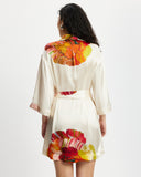 Model wears Silk Shirt Dress