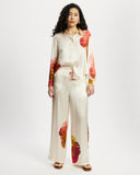 Model wears Silk Wide Leg Pant in Diya