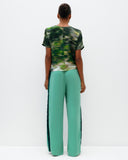 Model wears Dolman top in Sea Kelp