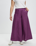 Model wears Amethyst Linen Palazzo Pants