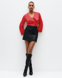 A-line Mini Skirt - Liquorice Wax Denim