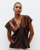 Model wears Carbon Copper Karen Top