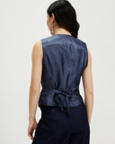 Model wears Denim Daydream Reversible Vest