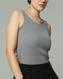Dorsu Ribbed Tank Top - Grey Marle
