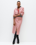 Model wears Fondant Pink Checked Aviator