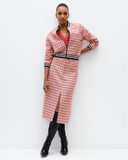 Model wears Fondant Pink Column Skirt