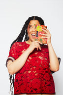 Foldover Purse - Granville Heroes (Chartreuse Velvet)