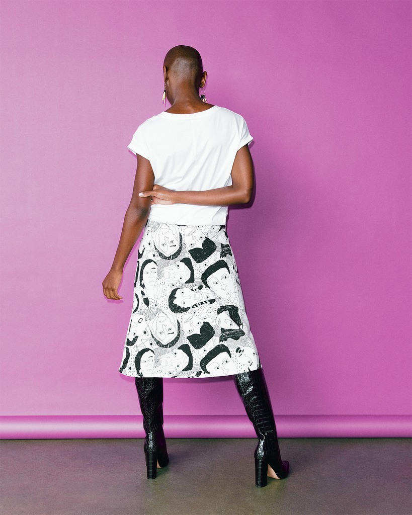 Model wears Li Phay A-line Midi Skirt