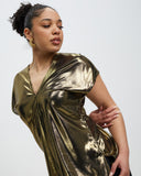 Model wears Liquid Gold Karen Top