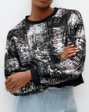 Model wears Mercury Foil Pullover