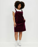 Model wears Merlot Velvet Pinafore