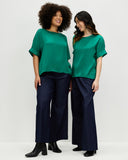 Models wear Ocean Teal Scoop Top