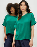 Models wear Ocean Teal Scoop Top