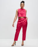 Satin Straight Leg Pants - Pink State of Mind