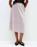 Model wears Pearl Bias Cut Skirt