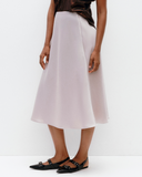 Model wears Pearl Bias Cut Skirt