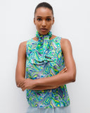 Model wears Reflection Small rectangle Scarf