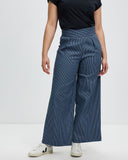 Model wears sailor Stripe Denim Culottes