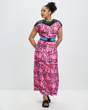 Model wears Seaside Stripe Wide Belt