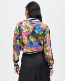 Model wears Silk Aviator Jacket - Amplify