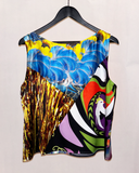 Hanging shot of XL Romance Was Born Patchwork Splice Shell Top (T)