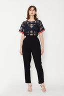 Mia wears our Black Straight Leg Pants for SS20 'FAM BAM'