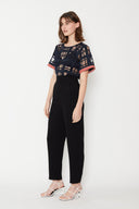 Mia wears our Black Straight Leg Pants for SS20 'FAM BAM'