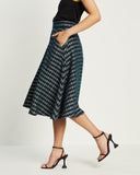 Model wears Corniche Tweed Flared Skirt