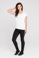 Dorsu Rolled Sleeve Top - White