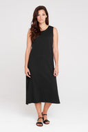 Dorsu Relaxed Tank Dress - Black