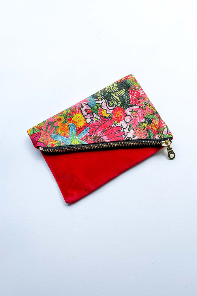 multi colour foldover purse with fairfield bloom print
