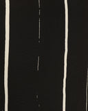 Close up of Black and cream stripe 100% silk fabric