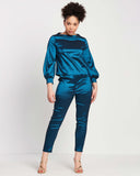 Bishop Sleeve Top - Iridescent Teal