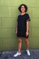 Sports Raglan Mini Dress - Leopard Linen