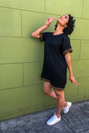 Sports Raglan Mini Dress - Leopard Linen