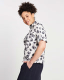 Roll Neck Top - Monochrome Floral