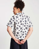 Roll Neck Top - Monochrome Floral