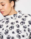 Roll Neck Top - Monochrome Floral
