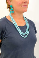 Peach Silk Long Strand Necklace