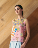 Patchwork Splice Shell Top - Ditsy Floral S