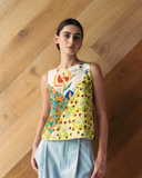 Patchwork Splice Shell Top - Pomegranate XXXS