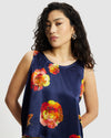 Model wears Silk Scoop Shell Top in Nour