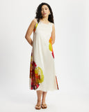 Model wears Silk Sleeveless Dress in Diya