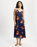 Model wears Silk Slip Dress in Nour