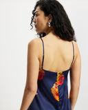 Model wears Silk Slip Dress in Nour