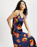 Model wears Silk Slip Dress in Nour