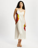 Model wears Silk Slip Dress in Diya