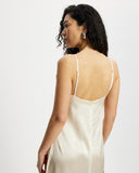 Model wears Silk Slip Dress in Diya